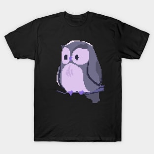 Wise Whispers: Pixel Art Owl Design for Trendy Fashion T-Shirt